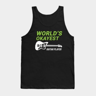 World's Okayest Guitar Player Offset Style Electric Guitar Dark Theme Tank Top